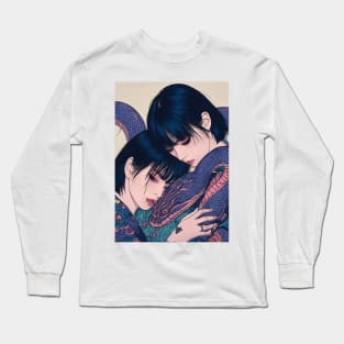 Geisha dragon in water 7205 Long Sleeve T-Shirt